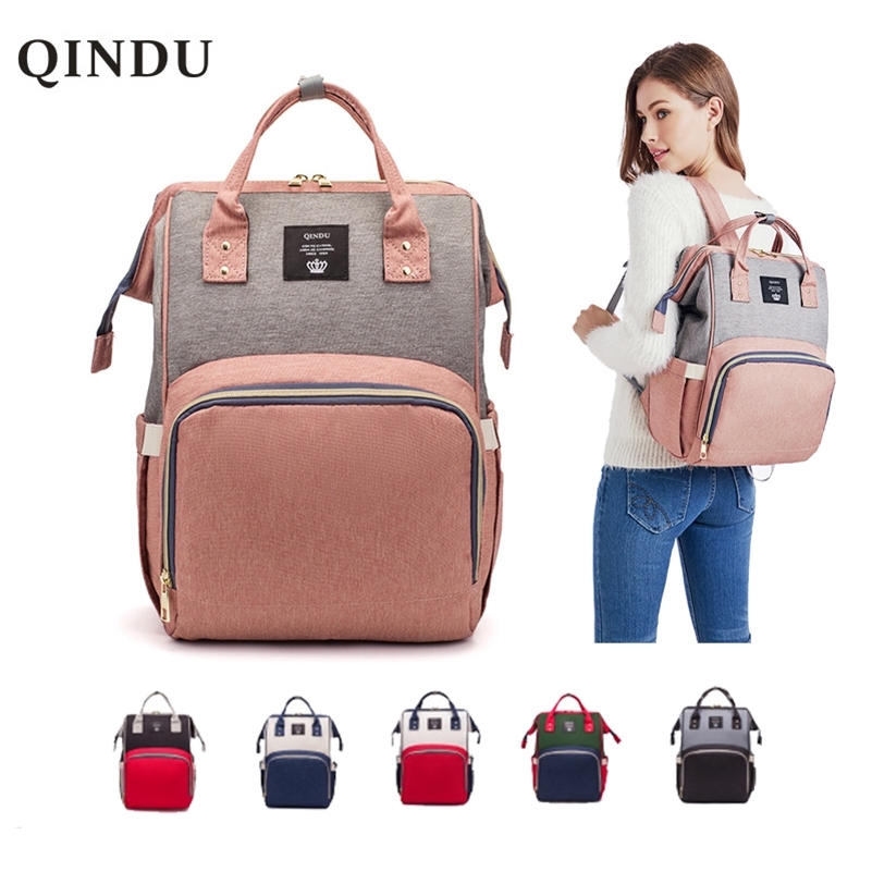 

Diaper Bag Backpack Multifunction Travel Back Pack Maternity Baby Nappy Changing Bags Large Capacity Waterproof and Stylish LJ200827, Grey pink