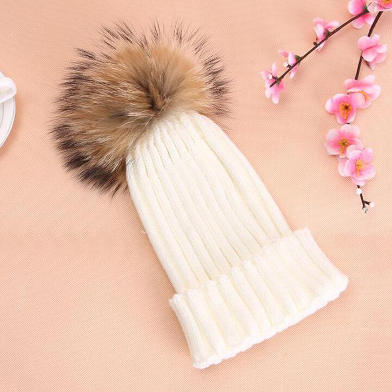

Winter Wool Knitted Beanies Hat for Women Faux Fuzzy Fur Pom Ball Pompom Skullies Ski Hat Slouchy Caps Bonnet Streetwear, Red