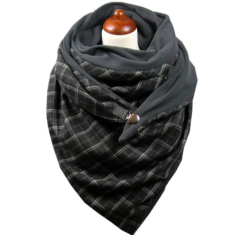 

2020 Scarf Women Fashion Soild Star Printing Button Soft Wrap Casual Warm Scarves Shawls Korean Fashion Wraps
