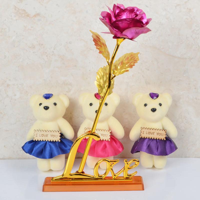 

Gold Foil Rose Flower Artificial Rose Flower Bouquet Galaxy Valentine's Day Gifts for Bedroom Home Decor LOVE Gifts1