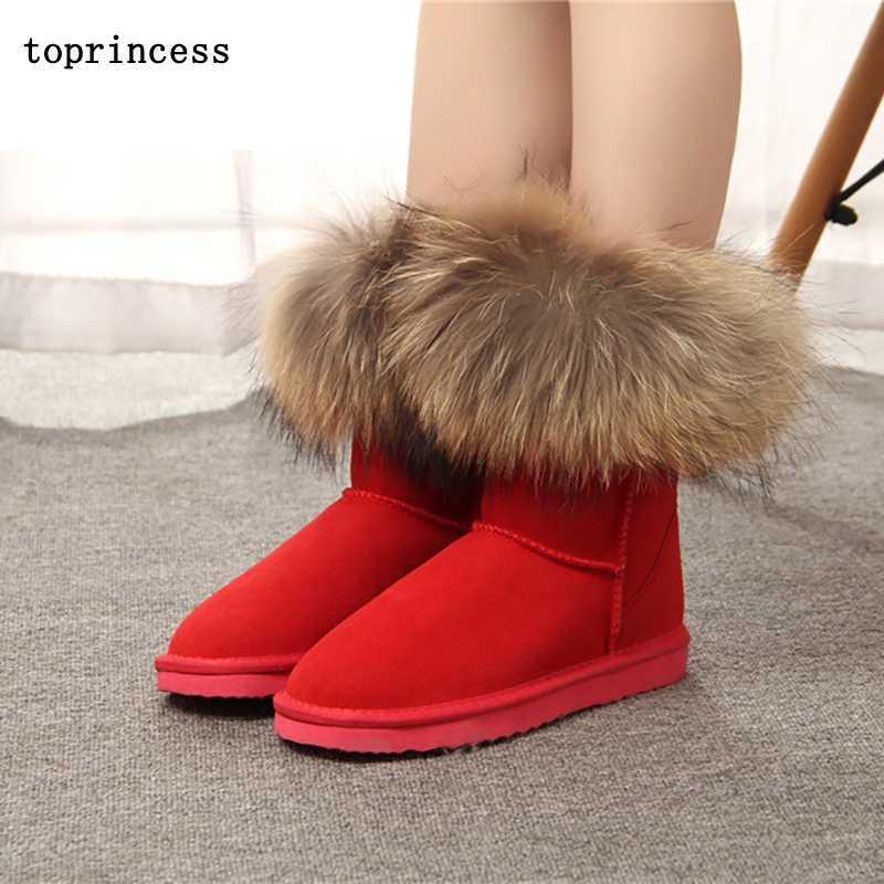 

ZX23 TOPRINCESS Fashion Snow Boots For Ladies Faux Fur Lined Furry Fur Lined Warm Short Boots Anti-slip Outdoor Platform1, Snow boot 7