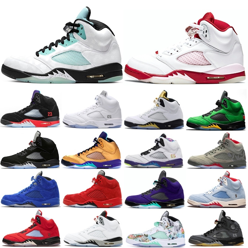

2021 Top Quality Jumpman 5 Basketball Shoes What the off Sail Retro Women Mens Alternate Grape 5s Fire Red Oregon Ducks Sports Sneakers, Color # 1