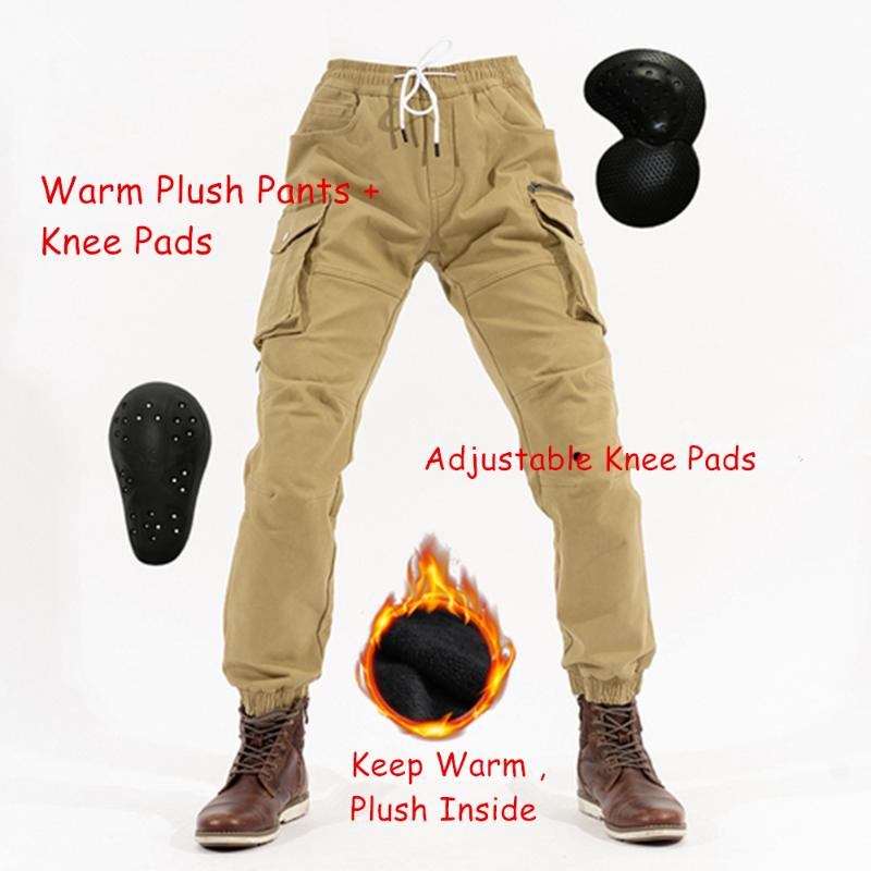

Winter Men Warm Motorcycle Pants with Protective Gear Male Long Cotton Riding Motorbike Trousers x#20/10D50, B-178