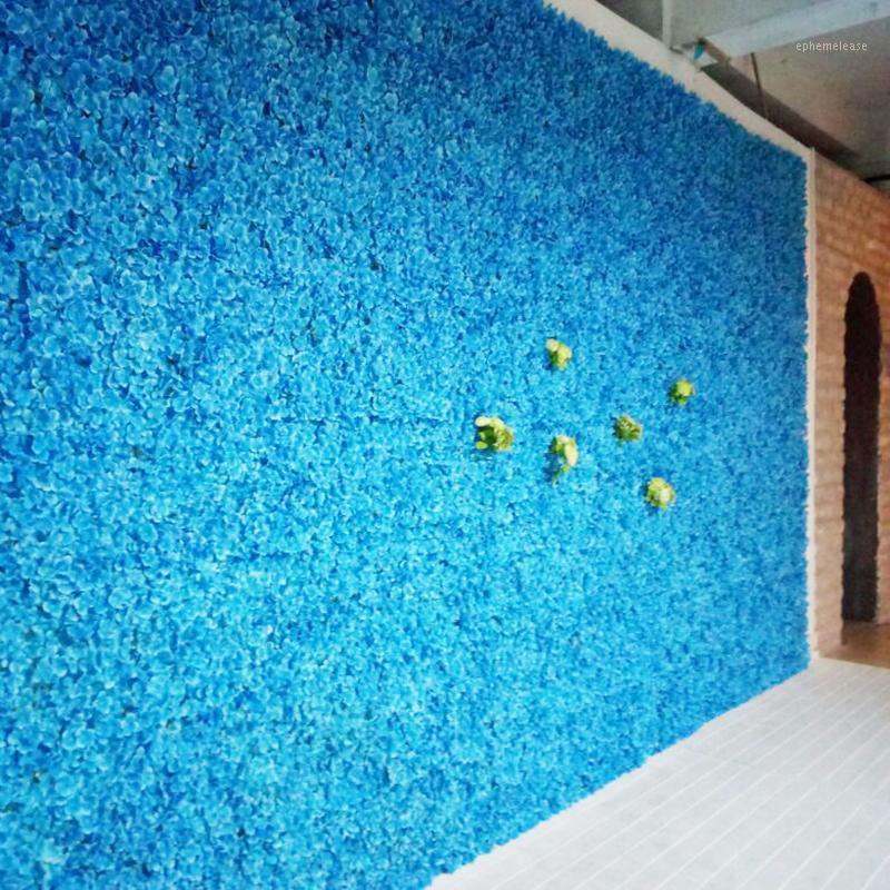 

Artificial Flower Wall Arch Flower Silk Hydrangea Wedding Background Decoration Carpet Type Hydrangea DIY Wedding Setting Wall1, Blue