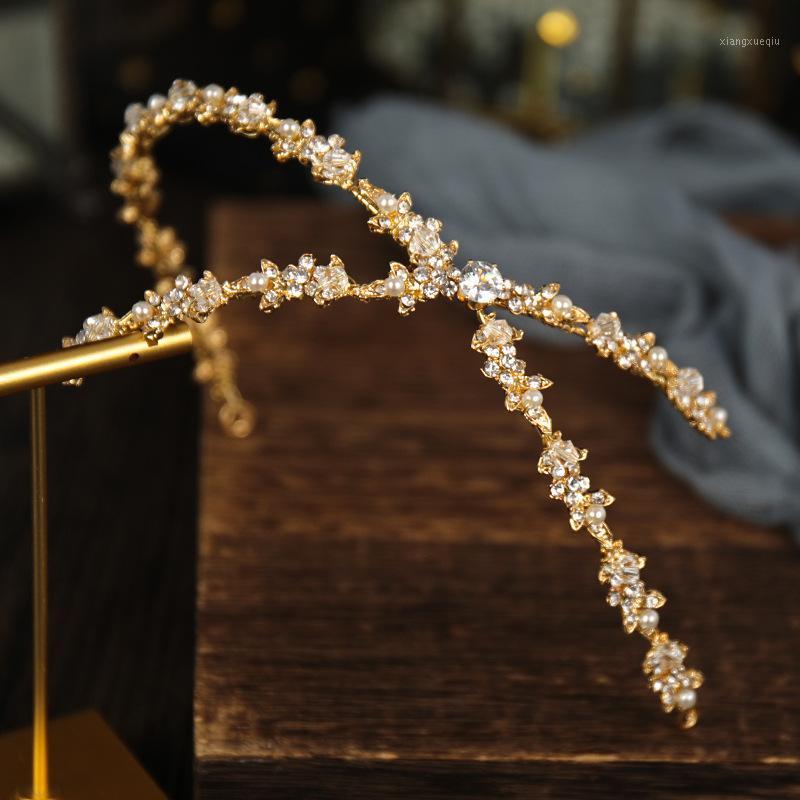 

Hair Clips & Barrettes Women Band Double Row Cross Headband Luxury Shiny Rhinestone Inlaid For Female Wedding Birthday Accessories, Golden;silver