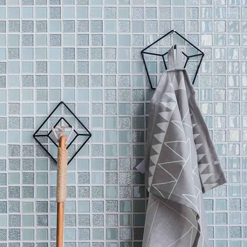 

Metal Hook Geometric Coat Hat Rack Bathroom Door Back Wall Hangers Home Decoration Creative Gold/Black Color1