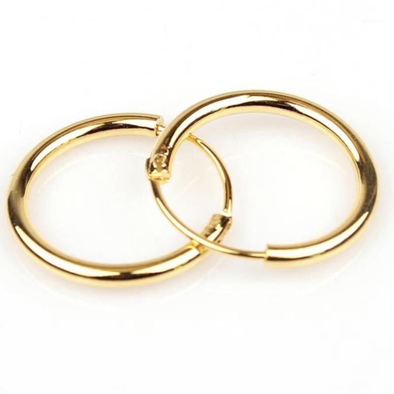 

Women Yellow Gold Filled Smooth Small Endless Hoop Earrings 20mm*20mm1
