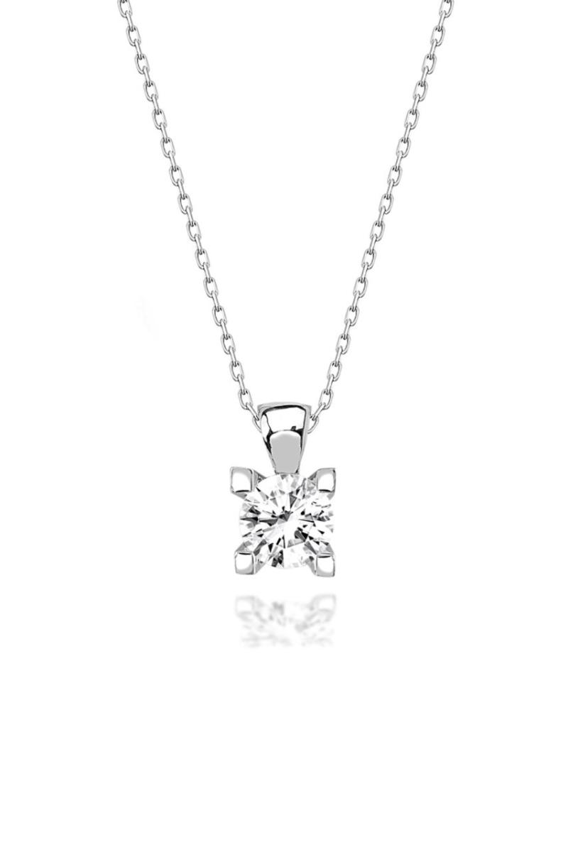 

Strass Spiked Engagement 925 Silver Necklace