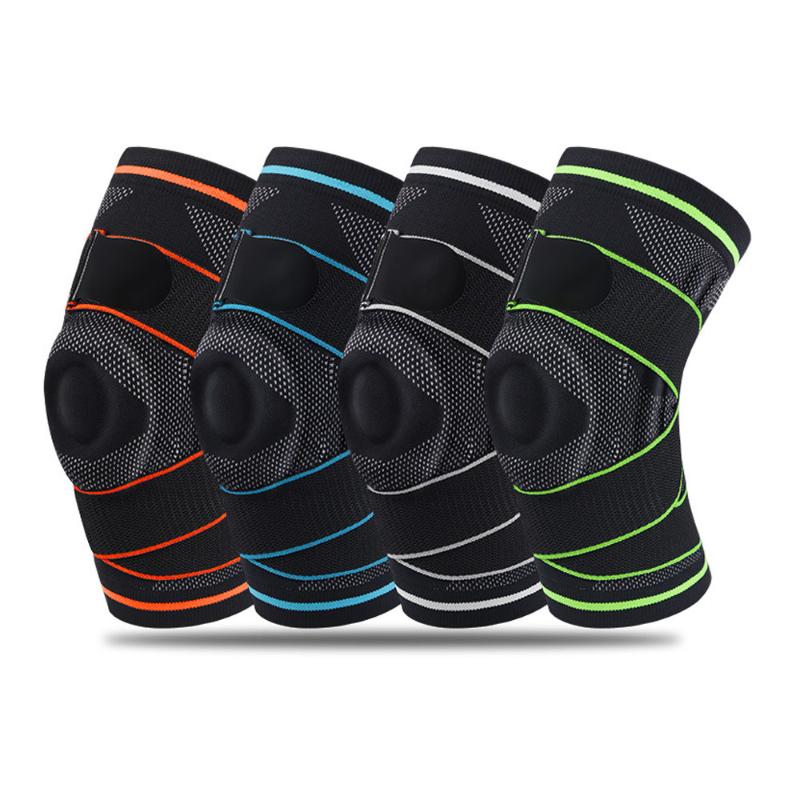 

1 pcs Sports silicone knee pads Breathable patella brace Unisex basketball football cycling running leg guards, Green