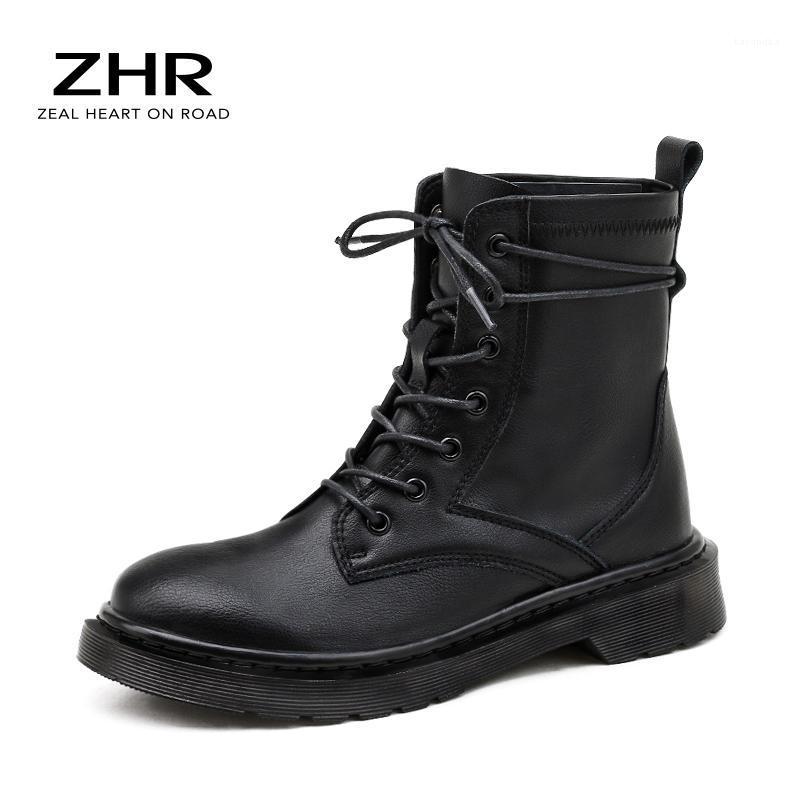 

2021 Boots Women Genuine Leather Shoes For Winter Boots Shoes Woman Casual Autumn Genuine Leather Botas Mujer Female Ankle1, Black