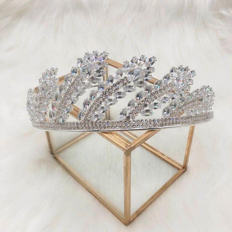 

Hair Clips & Barrettes Luxury Retro Fashion Women Noble Zircon Crystal Crown Headdress Princess Beauty Pageant Wedding Bridal Ornament, Golden;silver