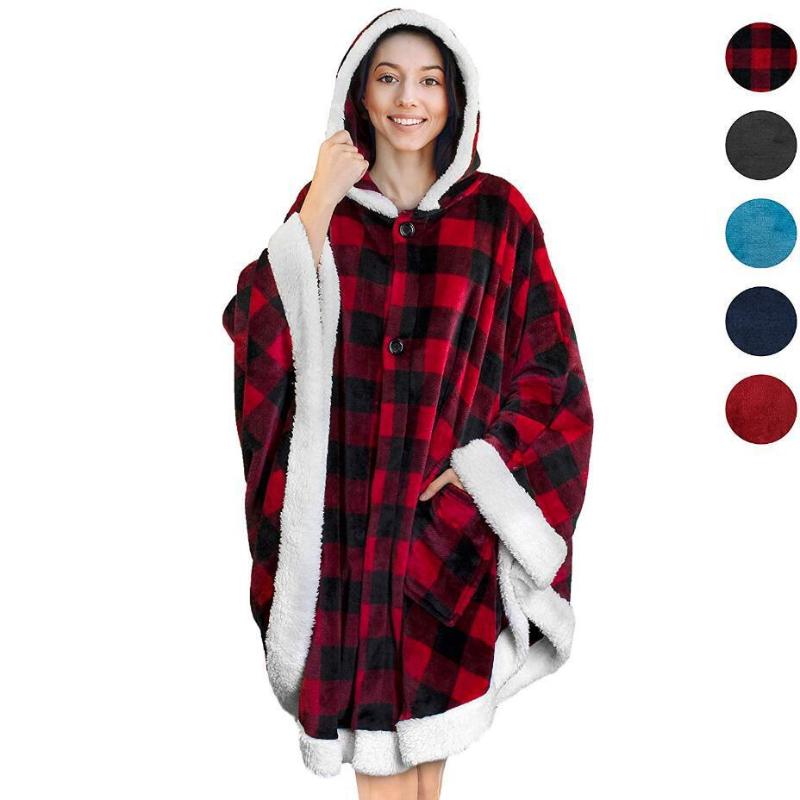 

Winter oversized hoodie sweatshirt Blanket With Sleeves Sweatshirts Plaid Adult Giant Bluza Woman Damska Sudadera Mujer, Gray