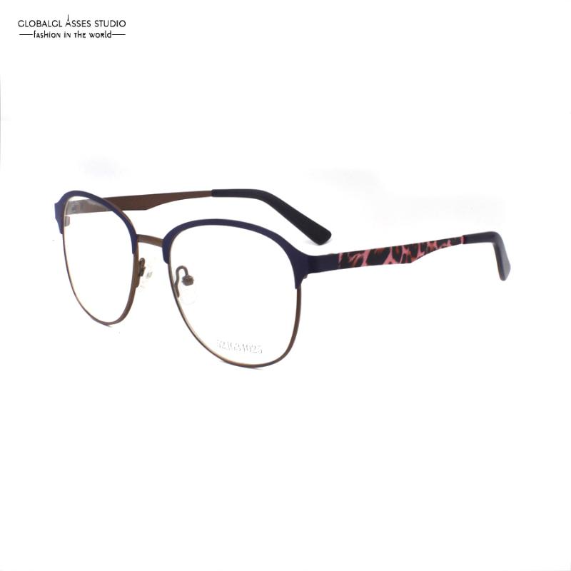 

Fashion Sunglasses Frames Designed Big Lens Metal Glasses Myopia Frame Women Men Brown Eyeglasses 52JG34025