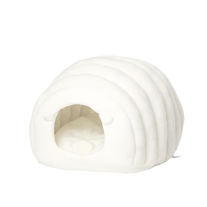 

Japanese Pet Cat House Autumn and Winter Cat Bed Warm Litter Semi-closed Pet Nest Warm Cave Sleeping Mat Nest Supplies