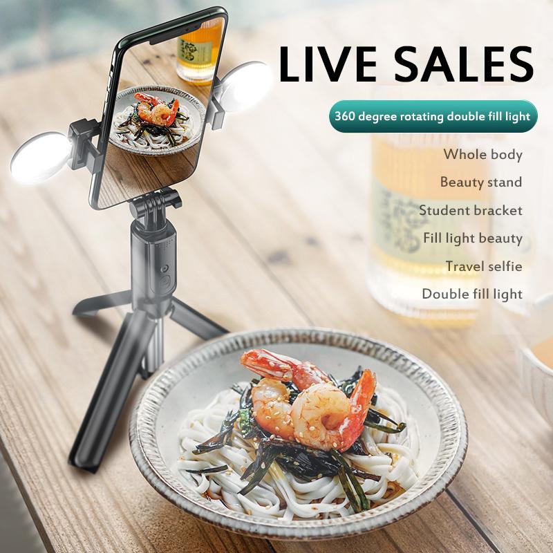 

Selfie Stick LED Ring light Extendable live Tripod 75cm Stand 2 in 1 With Monopod Phone Mount for Shoot Vlog and live broadcast