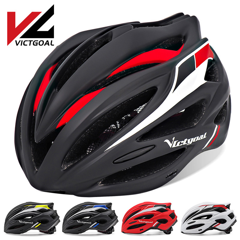 

VICTGOAL Bike Helmet for Men Women Cycling Helmet LED Light Ultralight Bicycle Helmets Visor Mountain Road Bike MTB Helmets Q0120, Red with backlight