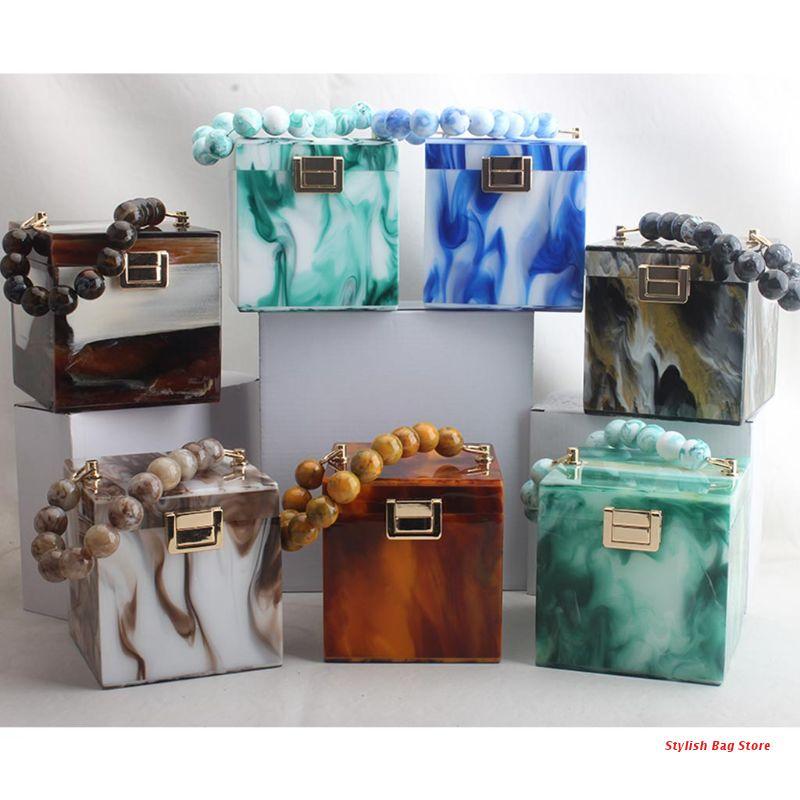 

Gift Box Shape Women Acrylic Party Clutch Evening Tote Wedding Handbag Purse, Black