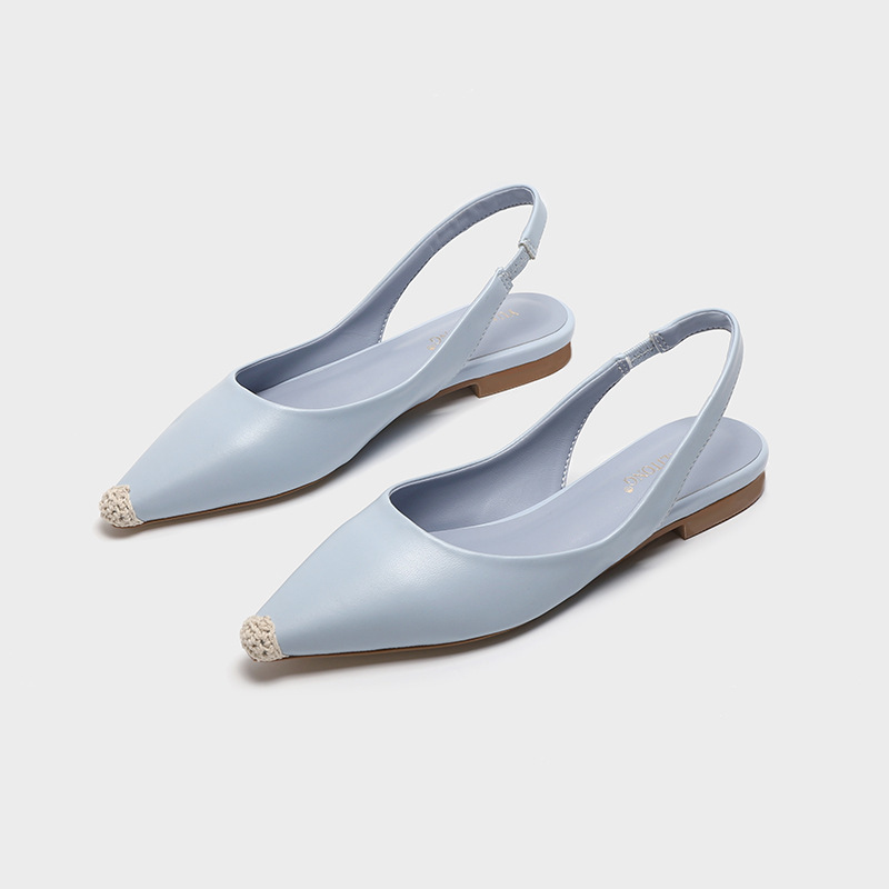 

2021 New Summer Fashion Flatfooted Almond Butterfly Shoes Women's Sandals Hcth, Beige