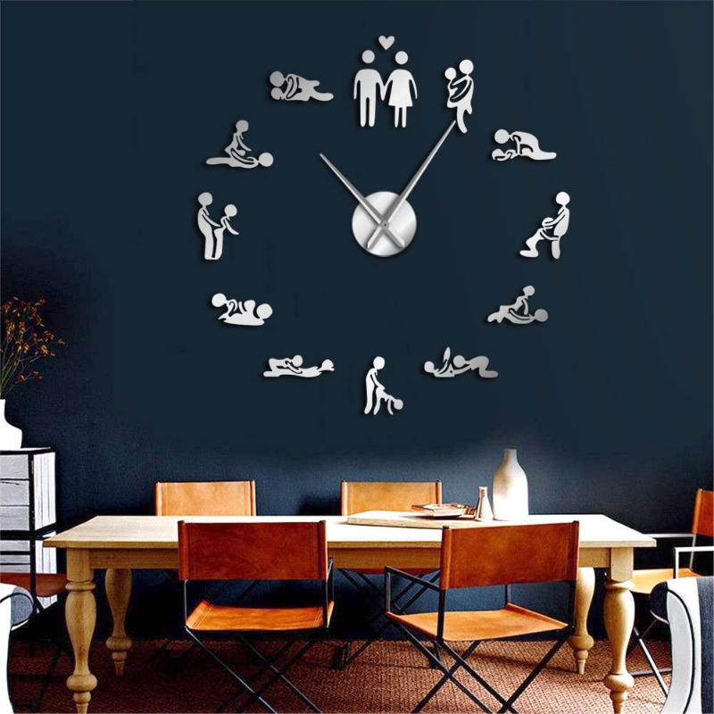 

Living room wall decoration creative DIY pointer digital wall clock fun mute clock living room decoration
