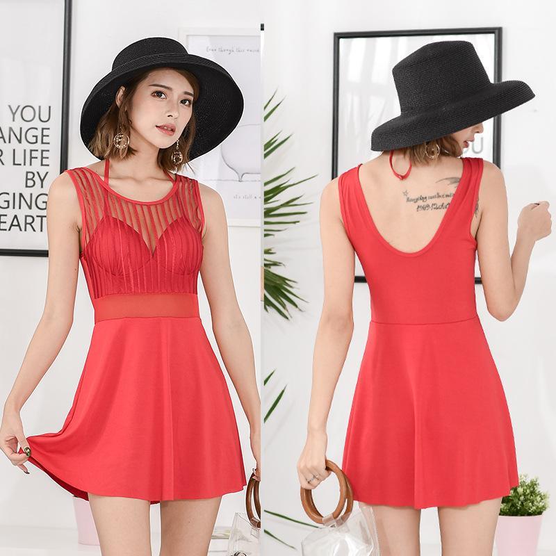 

Women One Piece Skirt Swimsuit Female Push Up Sexy Swimsuits Backless Hot Spring Swimming Suit Pool Bathing1