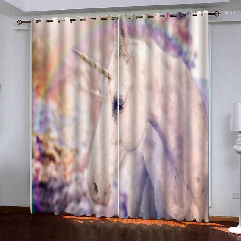 

Custom 3D Luxury Blackout Curtains For Living Room Bedroom Light pink hand painted animals kitchen curtains Decoration curtain1, As pic