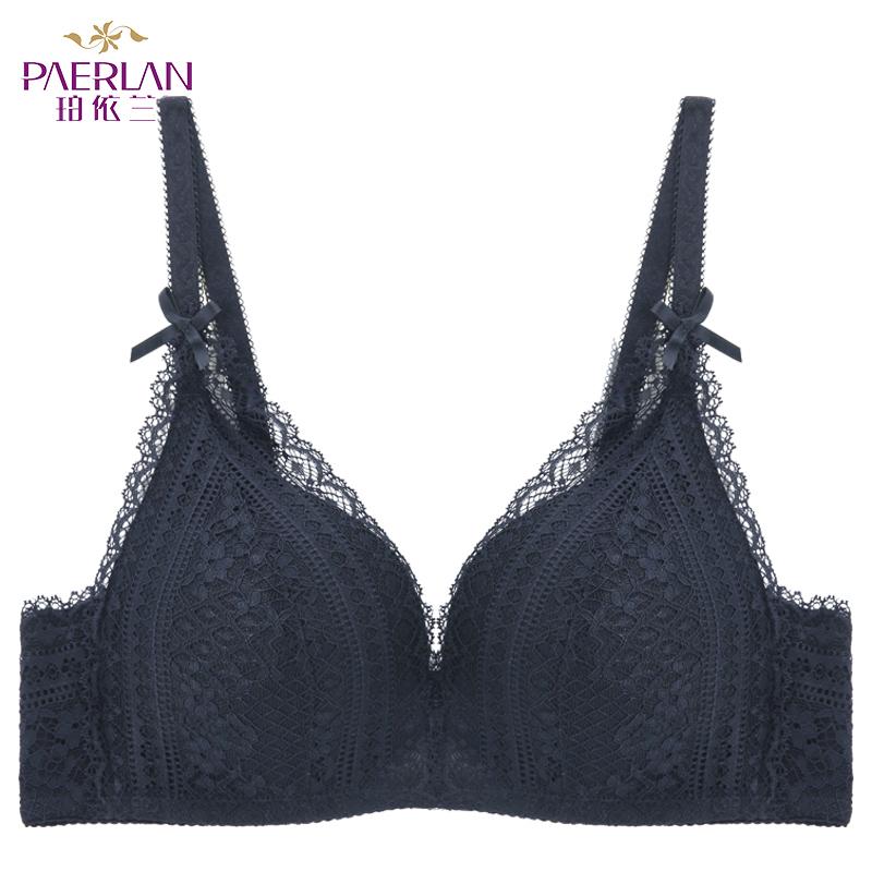 

PAERLAN Adjustable Upper Underwear Women 3/4 Cup Small Breast Seamless Push Up Sexy Lace Floral Bra Wire Free Sexy Push Up Bra, Khaki