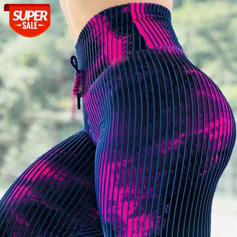 

NORMOV New Women Push Up Leggings High Waist Polyester Abstract Lines Printing Jeggings Sexy Slim High Elastic Workout Leggings #fA1F, Black;white