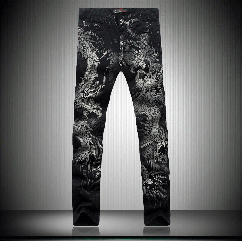 

2021 New Men's Standard Black Dragon Jeans Branded Designer 9nsh