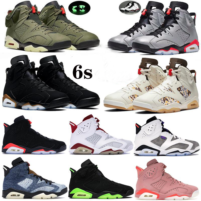

2020 Mens 6 6s DMP travis Reflective Jumpman Basketball shoes trainers alternate Hare black infrared Athletic sports men Sneakers