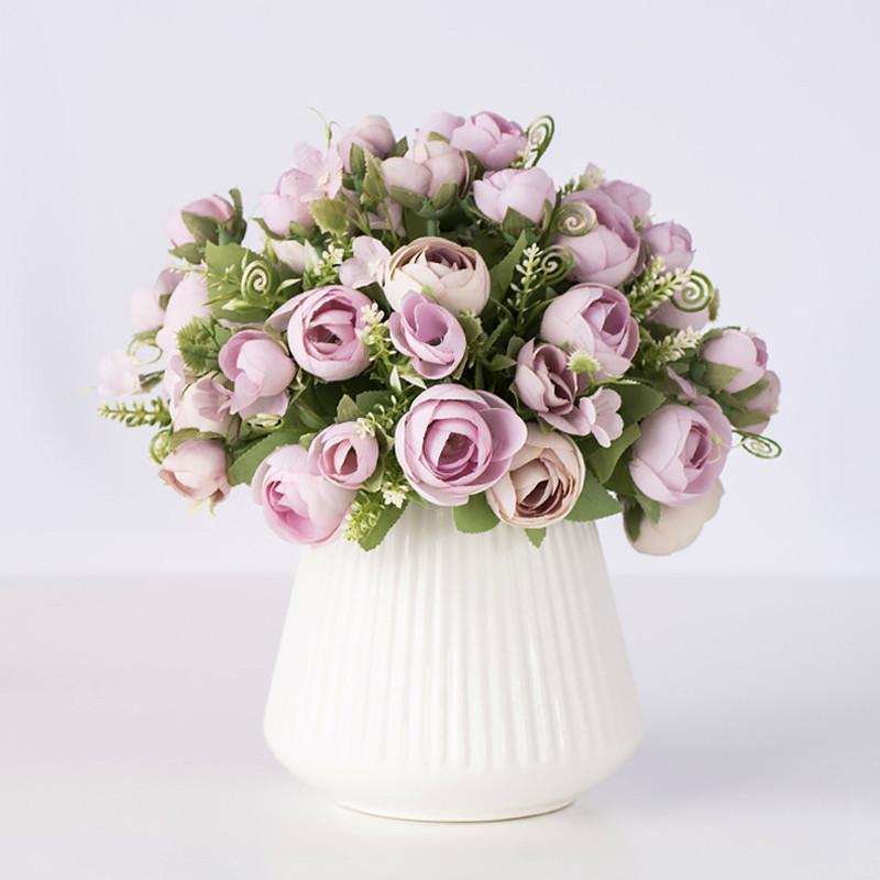 

10 Heads silk Artificial Flowers peony flores fleur artificielles Camellia for Home christmas decoration fake Flower bouquet