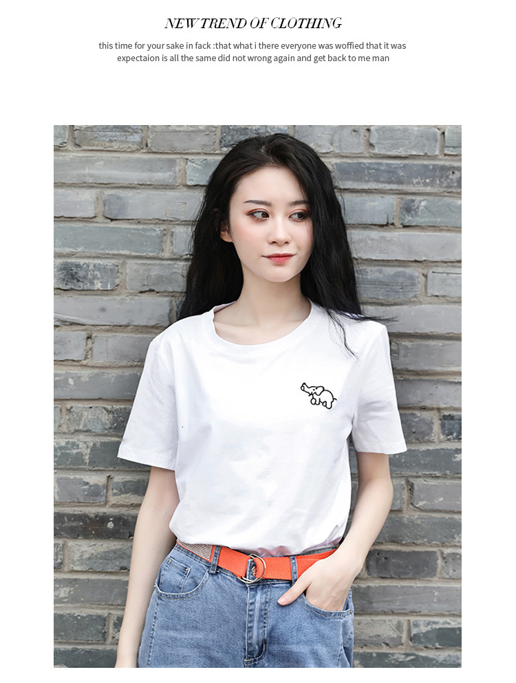 

New Women's t Shirt Summer Cotton Material O- Neck Tops Clothing Om912l 5r9g