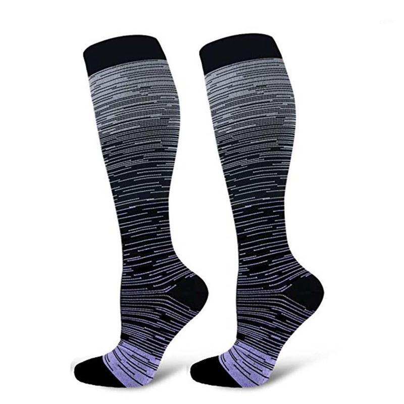 

Compression Socks Knee High/Long Gradient Printed Polyester Nylon Hosiery Footwear Accessories For Women Men1, Gray