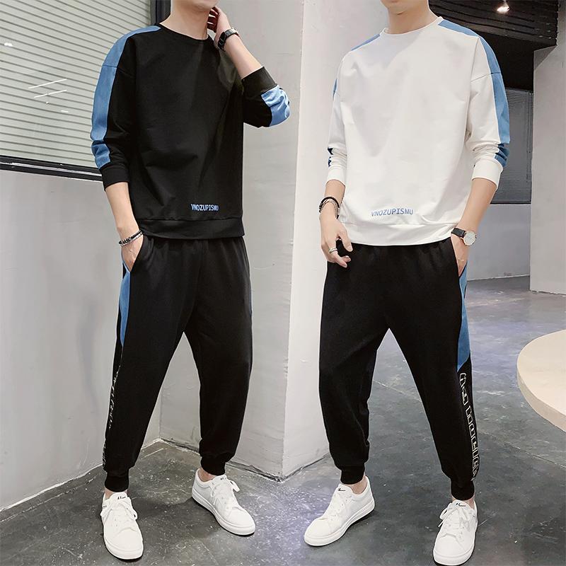 

Korean Style Men Sets Casual Loose Fashion Cotton Long Sleeve Tracksuit Pullover Men Sets Ropa Hombre Men' Clothing DB60TZ, Style2