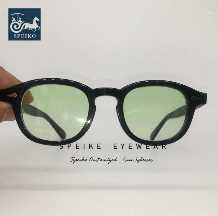 

Sunglasses SPEIKE Customized High Quality Gradient Green Johnny Depp Lemtosh Style Glasses Can Be Myopia 44/46/49MM1