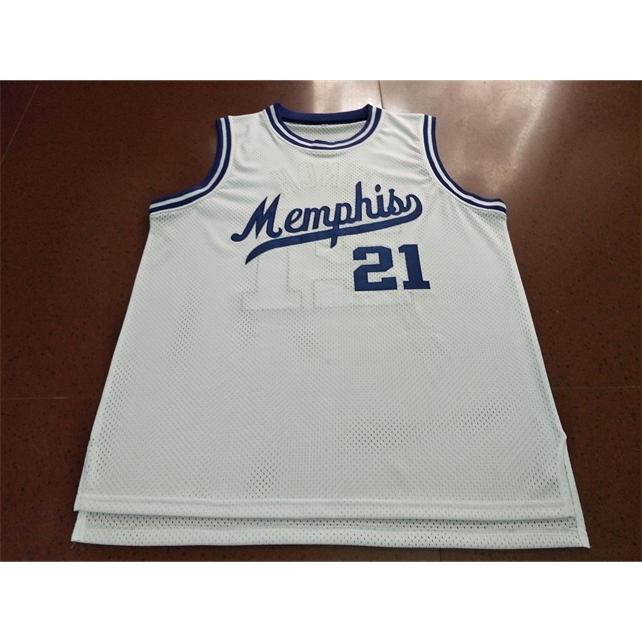 

Custom 604 Youth women Vintage MS White #21 LARRY FINCH Home RETRO Basketball Jersey Size S-4XL or custom any name or number jersey, Blue youth s-xl