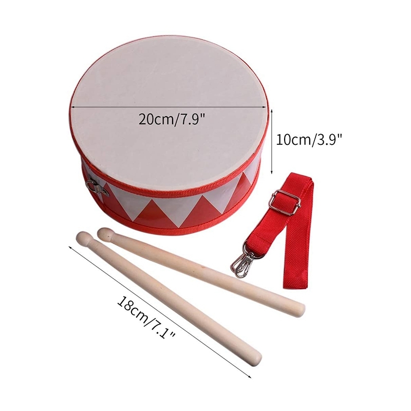 

Kids Drum Wood Toy Drum Set with Carry Strap Stick for Kids Toddlers Gift for Developing Children's Rhythm Sense C0119