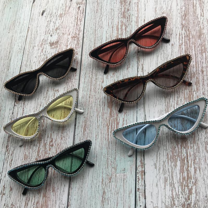 

2020 ZAOLIHU Sunglasses Womens Cat EYE Diamond Eyewear Outside Female Handmade Crystal Eyeglasses UV400 Colorful Sun Glasses