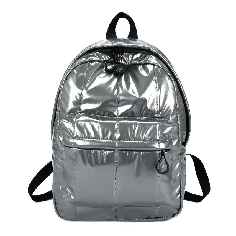 

Down backpack bag female new fashion Korean version of the tide outdoor travel bag college wind space cotton backpack 2021