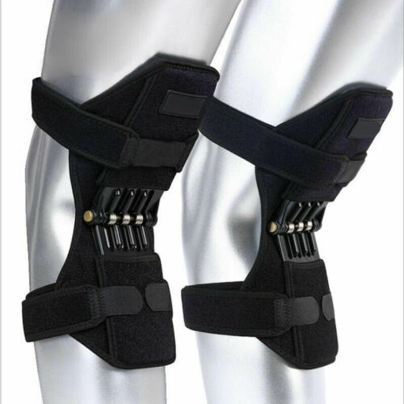 

Breathable Non-Slip Knee Protector brace Support Joint Knee Pads Power Lift Pad Rebound Spring Force Legs Protector1, Black(1 piece)