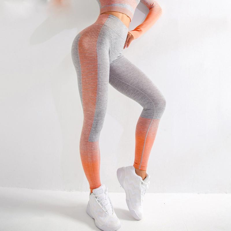 

Sport Leggings High Waist Fitness Women Yoga Pants Elastic Seamless Push Up Tights Gym Workout Squat Proof Running Sportswear, Orange