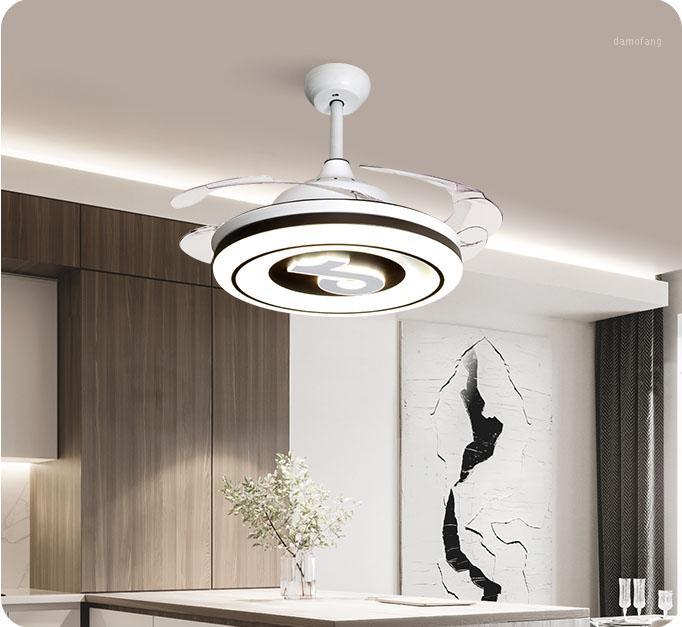 

Invisible fan lamp ceiling fan family living room dining room bedroom ceiling Bluetooth audio live frequency conversion1