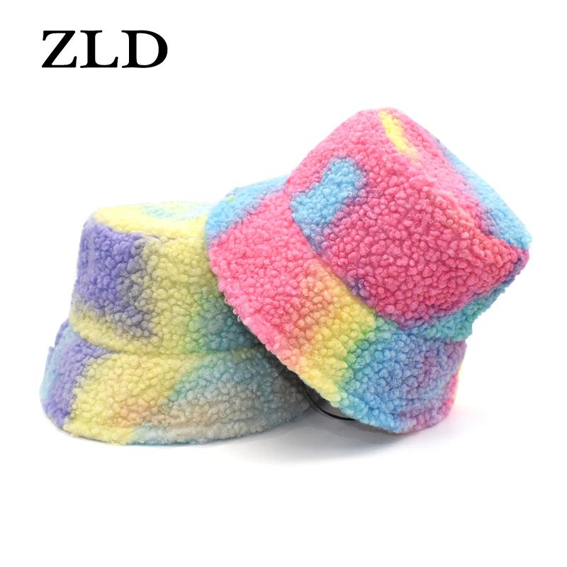 

ZLD New Autumn Winter Lamb plush women fisherman hat fashion High quality ladies Thick warm windproof Bucket Hat men outdoor cap