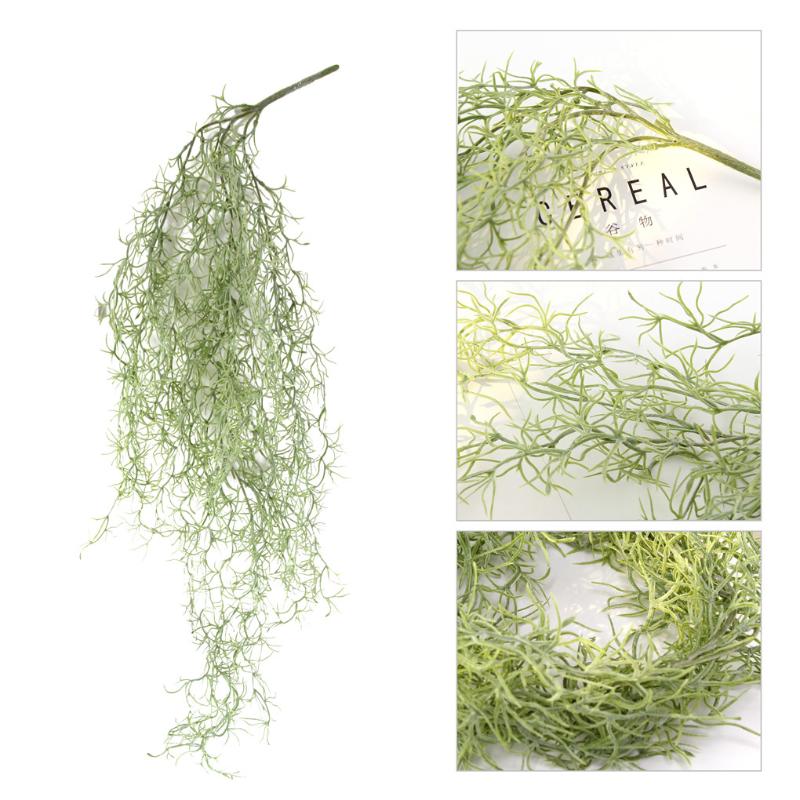 

2pcs Artificial Grass Vine Simulation Hanging Grass Garland Home Wedding Fake Greenery Decoration, Green