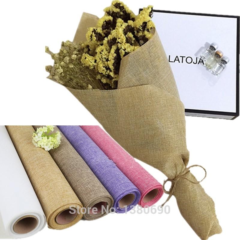 

5yard*48cm Gift Packing Flower Wrapping Paper Tissue Vintage Patchwork Painting Cotton Linen Fabric Fiber Wrapping Cloth