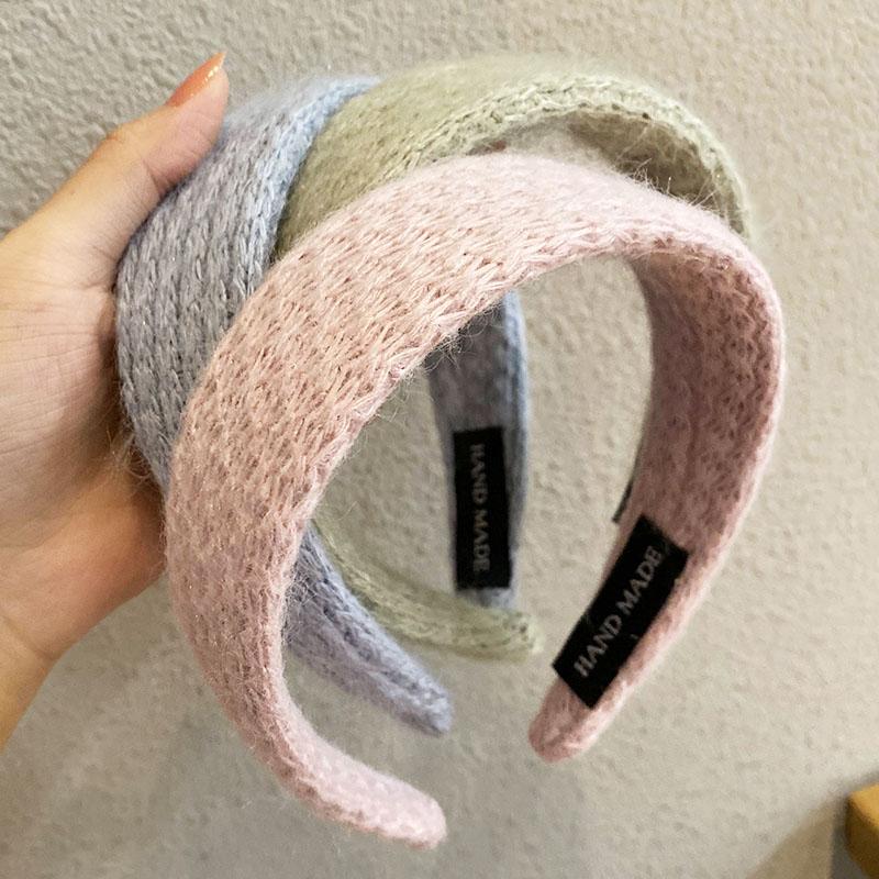 

Winter New Women Girls Elegant Solid Wool Warm Hairbands Sweet Candy Colors Headband Hair Holder Hoops Fashion Hair Accessories