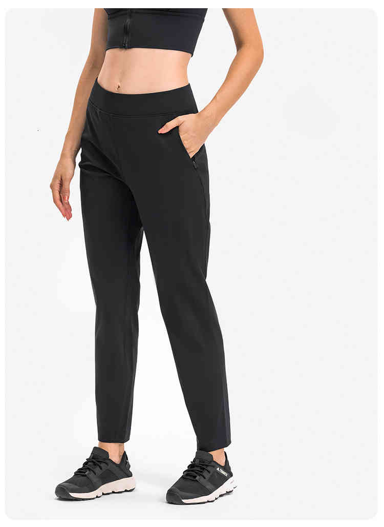 Pants & Women's Capris 20FW LULU Fashion Womens quality Designer Sports Pant Zipper pocket Sweatpants Joggers Casual Streetwear Straight leg sl
