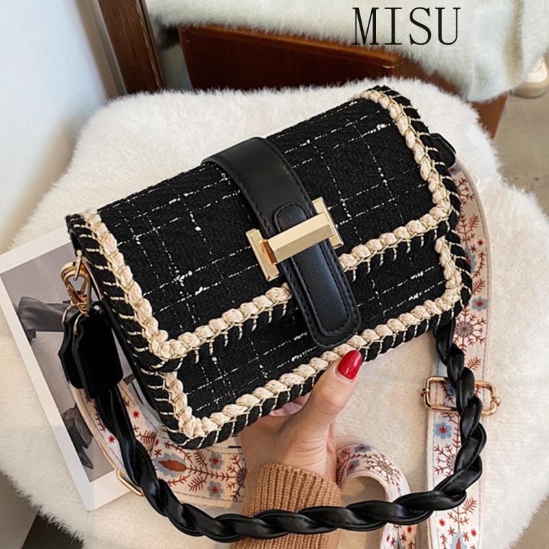 

Weave Flap Bags Square Crossbody Bags For Women 2021 New PU Leather Women's Designer Handbag Travel Shoulder Messenger Bag, Black
