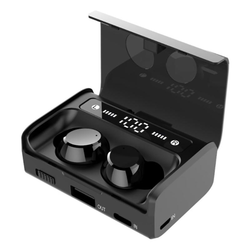 

Q10 Bluetooth Headset, TWS Press Noise Reduction Digital Display Charging Treasure Stereo Wireless Bluetooth Headset, Black