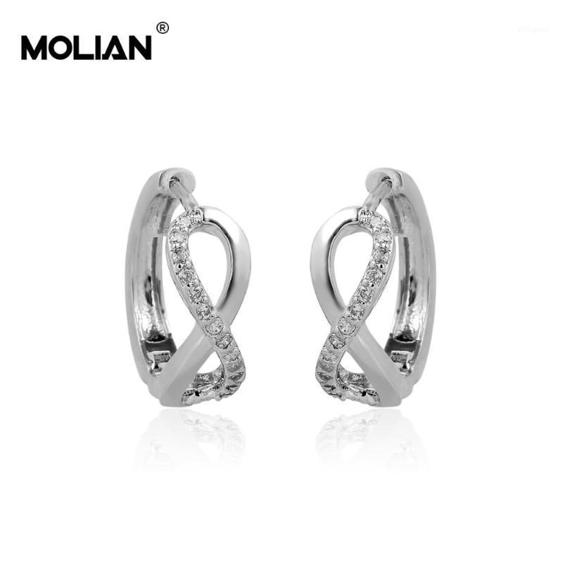 

Charm MOLIAN Design Style Cubic Zirconia Silver Copper Gold Simple Jewelry Vintage Special Hoop Earrings For Women Gothic Party1