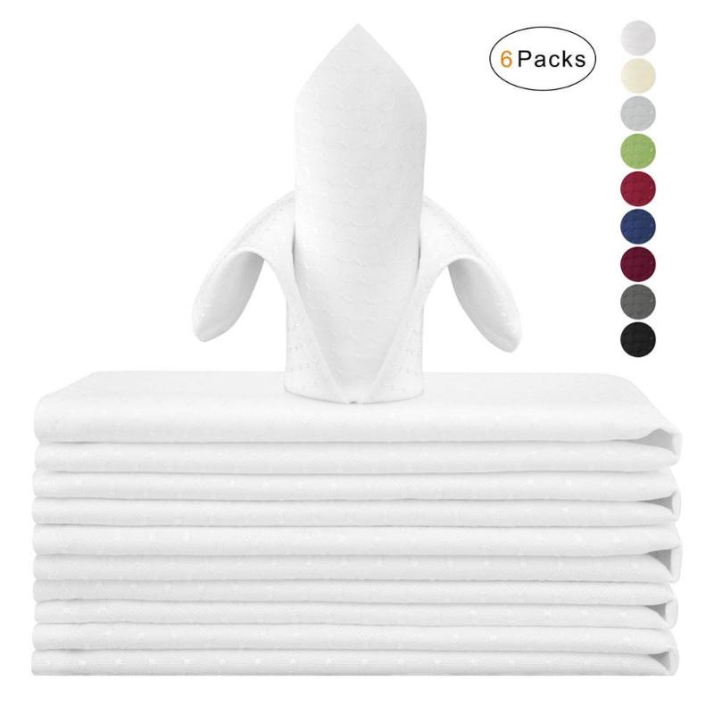 

VCVCOO 6 Pcs Fabric Napkins Polyester Cloth Table Dinner Handkerchief 43*43CM Cloth Diner Christmast Napkin Party Home Decorate